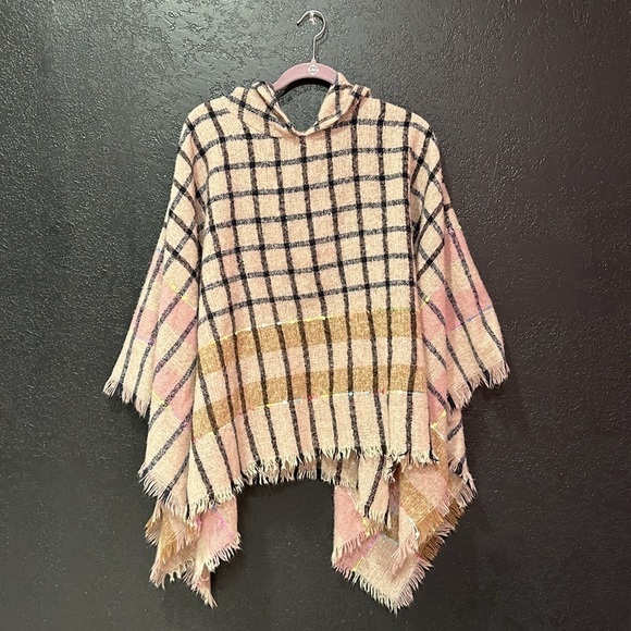 ANDRE MARC Multicolored Women Cape Knitted Hooded Poncho - Picture 2 of 4